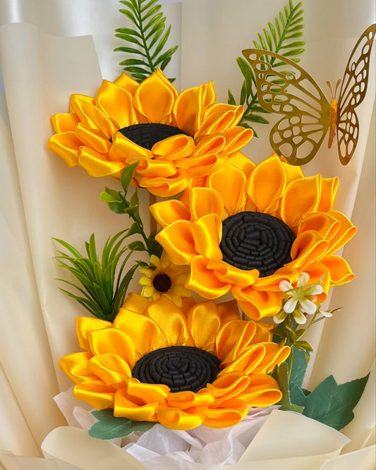 Yellow colour sunflower Bouquet 💐 Handmade with love ♥️