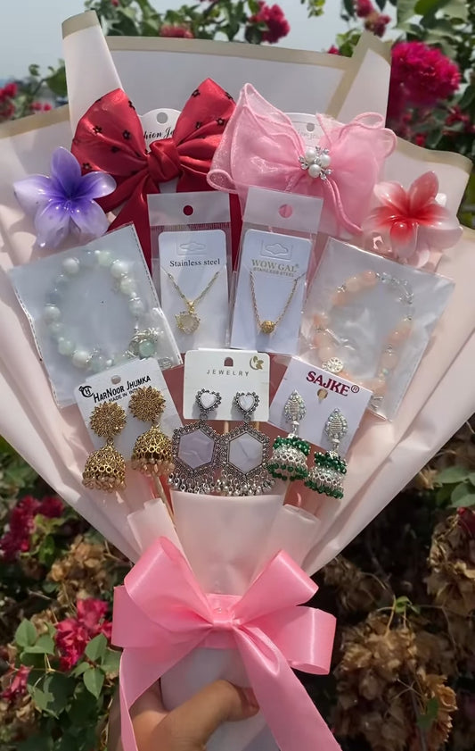 💎 “Handcrafted Earring Bouquet – Unique Forever Gift”